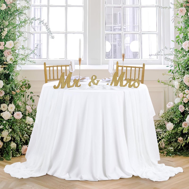 SoarDream White Table Runner Wedding Chiffon Table Runner 27x120 Inches Long Table Runners Elegant Sheer Drapes Fabric for Outdoor Table Decoration - Image 2